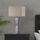 Alistair Crystal Black Mirror Square Tower Table Lamp 29.5"