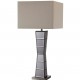 Alistair Crystal Black Mirror Square Tower Table Lamp 29.5"