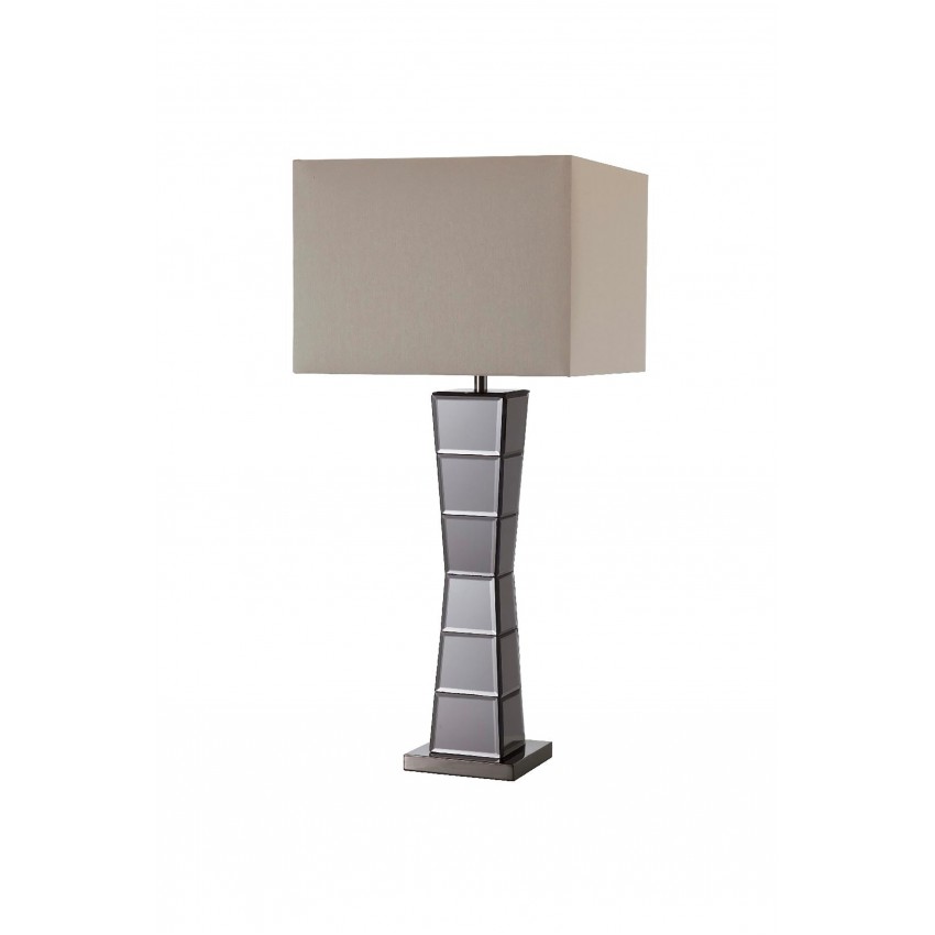 Alistair Crystal Black Mirror Square Tower Table Lamp 29.5"